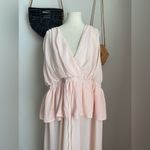 Eloquii NWT  Baby Pink V Neck Romance Drawstring Maxi Dress, Size 20 Photo 1