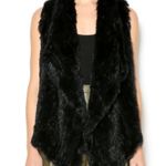 Yumi Kim  Black Rabbit Fur Vest Med Photo 0