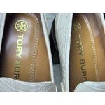 Tory Burch Jessa White Croc Embossed Leather Brass hardware Heeled Pumps EUC 6.5 Photo 13