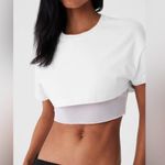 Alo Yoga  Made You Look cropped tee baby top crewneck logo short sleeve white Photo 2