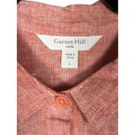 Garnet Hill Linen Tunic Top Women's Size Large Long Sleeve Button Front Coral Photo 2