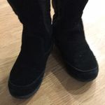 Lands' End Lands’ End Tall Black Suede Faux Fur Trimmed Boots Photo 5