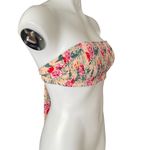 Cabana Del Sol women's size large pink and green strapless stretch bikini top Photo 1