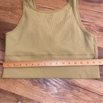 Lululemon  Yellow Ribbed CropTank Top Athletic High Neck V Neck Size L/XL Stretch Photo 2