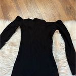 Reformation Black Ribbed Off The Shoulder Date Mini Dress Photo 7
