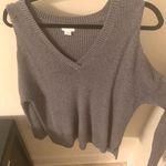 Grey Cold Shoulder Sweater Gray Photo 0