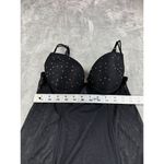 Rampage Black Sheer Babydoll Lingerie Rhinestone Ruffle Hem Photo 9