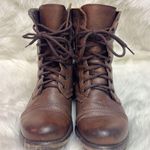 Steve Madden Brown Leather Fame Military Style Boots Fisherman Core B19B Photo 6