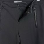 Vince Faux Leather Trim Trouser Pant High Waist Black Rayon Blend Zip Fly Size 8 Photo 6