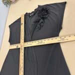 Kupcake Women’s Gray Open Front Blouse Small Floral Applique Drape Cardigan Photo 8