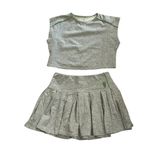 Free People Movement Gray Pleated Cotton Mini Skirt Set(Size Small) Photo 4