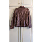 Women's Margaret Godfrey Brown Leather Jacket Size 4 Photo 1