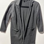 Banana Republic Knit Blazer Cardigan Dark Gray Pockets Women's Petite Small Photo 0