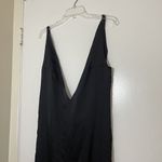 Solace London  rosario maxi dress in black v-neck plunge front side slit US 2 Photo 2