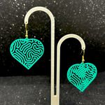 Handmade The Heartline Arc Teal Earrings Photo 2