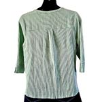 Joan Rivers  Knit Seersucker 3/4-Sleeve Pullover Top - Green and White, Size XL Photo 5