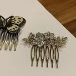 Lot Of 2 Rhinestone Women’s / Girl’s Hair Comb Style Accessories 1 Butterfly Photo 2