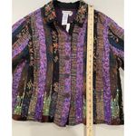 Coldwater Creek NEW  Jacket Womens Large 100% Silk Embroidered Sequin Indie Boho Photo 4
