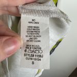 IC by Connie K Floral Abstract 100% Linen Jacket Small Artsy Lagenlook Lagomorph Green Photo 5