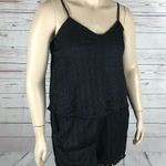 American Rag Plus Size Pom Pom Trim Romper, Black, 0X Photo 3