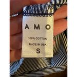 AMO Tank‎ Top Women Small Blue White Cotton Striped Distressed V Neck Preppy Photo 7