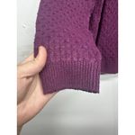 st. john's bay  sweater women's large petite Crewneck Purple Cable Knit NWT Photo 2