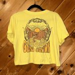 Daisy embroidered Grand Canyon yellow crop top tshirt Size L Photo 4