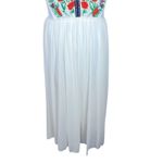Boho Embroidered Look Open Back Maxi Dress XL White Floral Festival Sundress Photo 3