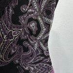 INC Vintage Medium Top Blouse Womens Y2K 90s Black Purple Stretch Sexy Femme Photo 5