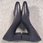 Women’s Brioso Dark Blue Leather Block Heel Pumps Comfortable Size 9.5 Photo 4