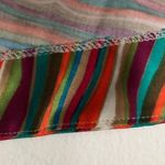 Retro Rainbow Multicolor Stripe Colorful Wavy Full Skater Mini Skirt Blue Size M Photo 4