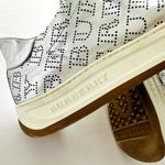 Burberry  Silver Sneaker Size 40 Fashion Trainer Perforated Logo Rubber Soles Photo 6