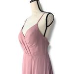 Azazie Everleigh Dress Vneck Dusty Rose Aline Floor Length Maxi Formal Size A8 Photo 5