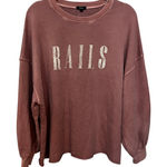 Rails  Sweatshirt Large Pink Crewneck Pullover Logo Spellout Women's Photo 0