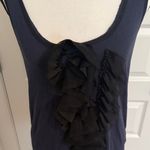 Vera Wang Simply Vera Elegant Navy and Black Ruffle Tank Top Photo 1