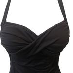 Seafolly  Women's Twist Front Soft Cup Tankini Top Sz. 12 Black Summer Swim Beach Photo 2