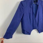 White House | Black Market  Crop Blazer 4 Blue Open Front Photo 3