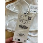 ZARA NWT White Ribbed Bodysuit Cutout One Piece Thong Halter Top sz M y2k Photo 3