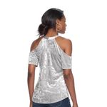 Juicy Couture Women's Velvet Cold-Shoulder Top Photo 1