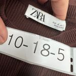 ZARA  Dress Womens Small Brown Ribbed Knit Sleeveless Midi Bodycon Photo 3