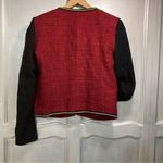 Mango  Red & Black Tweed Blazer Jacket with gold chain trimming C14 Photo 8
