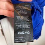 Pilcro Anthropologie  babydoll textured top cropped long sleeve royal blue sz MP Photo 2