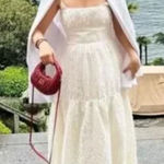 ZARA NWT ZW COLLECTION FRAYED JACQUARD Balloon hem MIDI DRESS SIZE L Photo 0