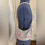 Free People Boho Chic Tote Handbag Small Floral Muslin Gauze Reusable Photo 2