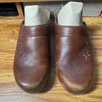 Dansko Leather Clog Women 40 Brown Slide On Mule 4804067800 Nursing Walking Shoe Photo 1