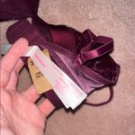 PINK - Victoria's Secret VS PINK Crushed Velvet Dark Plum Purple Maroon Bralette NWT Photo 4
