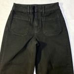 Quince Bella Stretch Patch pocket wide leg Black Cropped Jeans High Rise Utility Photo 3