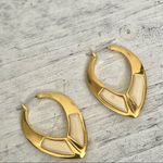 Trina Turk gold tone and white hoop earrings Photo 8