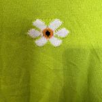 Abound ‎ Womens Knit Sweater Small Green Floral Flower Long Sleeve Cotton Blend Photo 3