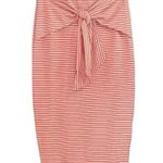 ZARA  Skirt Knee Length Tie-Front Pink Pinstriped Knit Pencil Skirt Size Small Photo 0